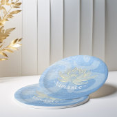 Blue Gold Lotus Yoga Studio Meditation Instructor Papieren Bordje