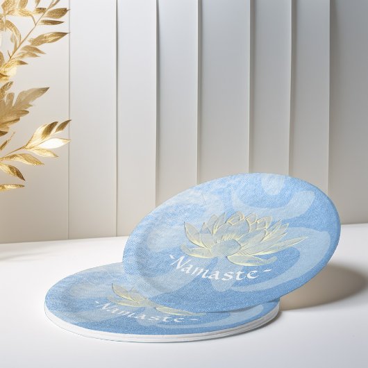 Blue Gold Lotus Yoga Studio Meditation Instructor Papieren Bordje