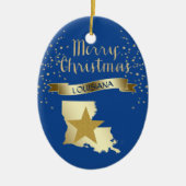 Blue Gold Louisiana Star Keramisch Ornament (Voorkant)