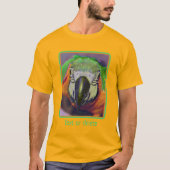 Blue Gold Macaw Face Parrot Fantasy Art T-shirt (Voorkant)