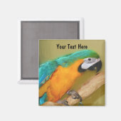 Blue Gold Macaw Parrot Animal Magnet (Voorkant / Achterkant)