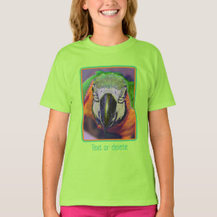 Blue Gold Macaw Parrot Fantasy Art op maat T-shirt