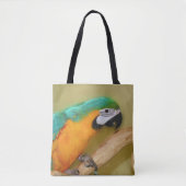 Blue Gold Macaw Parrot fotoschilderen Tote Bag (Voorkant)
