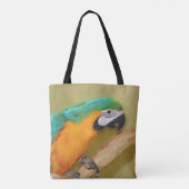 Blue Gold Macaw Parrot fotoschilderen Tote Bag (Achterkant)