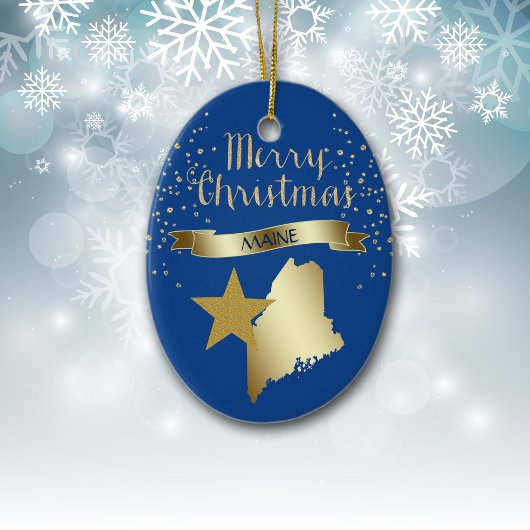 Blue Gold Maine Star Keramisch Ornament