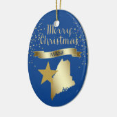 Blue Gold Maine Star Keramisch Ornament (Links)