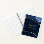 Blue Gold Marble Agate Geode Prayer Journal Notitieboek (Binnen)