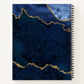 Blue Gold Marble Agate Geode Sketchbook Notitieboek (Achterkant)