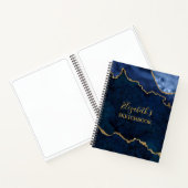 Blue Gold Marble Agate Geode Sketchbook Notitieboek (Binnen)