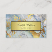 Blue Gold Marble Agate Visitekaartje (Voorkant)