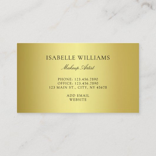 Blue Gold Marble Agate Visitekaartje (Achterkant)