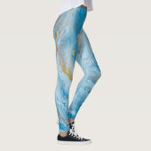 Blue Gold Marble Art Leggings (Rechts)