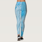 Blue Gold Marble Art Leggings (Achterkant)