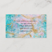Blue Gold Marble Artwork  Visitekaartje (Achterkant)
