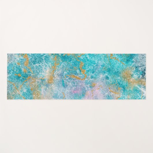 Blue Gold Marble Artwork  Yogamat (Voorkant (horizontaal))