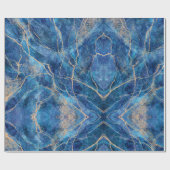 Blue Gold Marble  Cadeaupapier (Vlak)