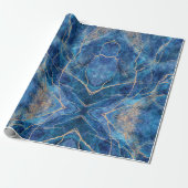 Blue Gold Marble  Cadeaupapier (Uitgerold)