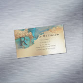 Blue Gold Marble Elegant Magnetisch Visitekaartje (Voorbeeld)