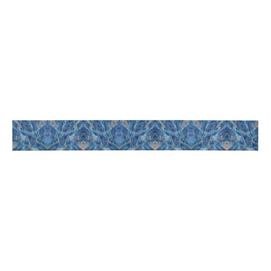 Blue Gold Marble  Grosgrain Lint (Voorkant)
