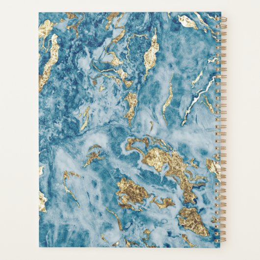 Blue Gold Marble Hair Salon Planner (Achterkant)