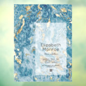 Blue Gold Marble Hair Salon QR Code Raamsticker (Vel 3)