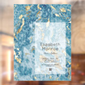 Blue Gold Marble Hair Salon QR Code Raamsticker (Vel 2)