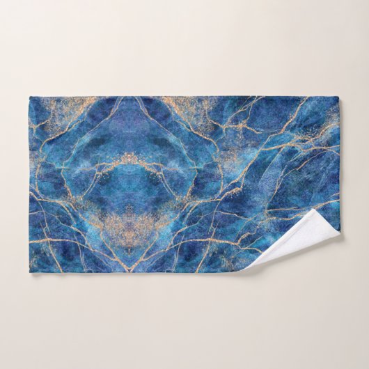 Blue Gold Marble Handdoek (Handdoek)