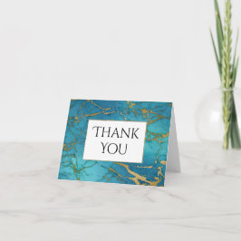 Blue Gold Marble Hartelijk dank Bedankkaart