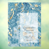 Blue Gold Marble Kapsalon Raamsticker (Vel 3)