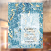 Blue Gold Marble Kapsalon Raamsticker (Vel 2)