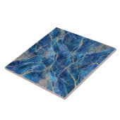 Blue Gold Marble  Tegeltje (Zijkant)