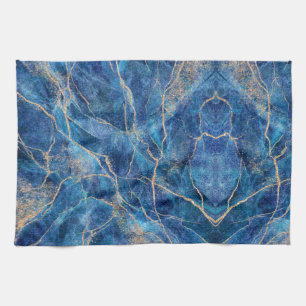 Blue Gold Marble  Theedoek