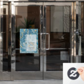 Blue Gold Marmer Haar Salon Raamsticker (Kantoordeur)