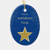 Blue Gold Maryland Star Keramisch Ornament (Achterkant)