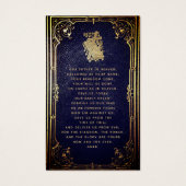 Blue Gold Memorial Funeral  Prayer Card Visitekaartje (Achterkant)