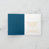 Blue Gold Merry Happy Nieuwjaarsfoto Feestdagen Kaart (Binnen)