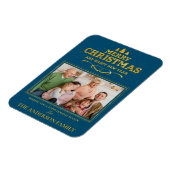 Blue Gold Merry Happy Nieuwjaarsfoto Magneet (Linkerzijde)