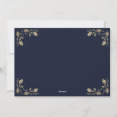 Blue Gold Merry Happy Nieuwjaarskaarten Feestdagenkaart (Achterkant)