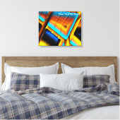 Blue-Gold Metallic Pattern 33 Canvas Afdruk (Insitu (Slaapkamer))