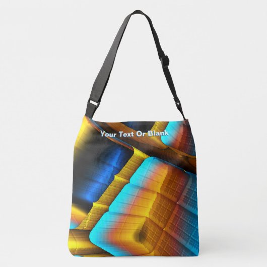 Blue-Gold Metallic Pattern 33 Crossbody Tas (Achterkant)