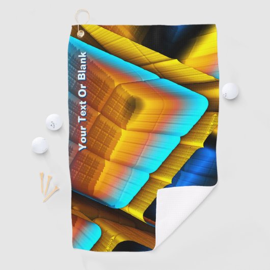 Blue-Gold Metallic Pattern 33 Golfhanddoek (Insitu)