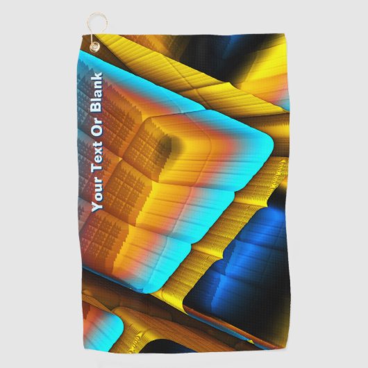 Blue-Gold Metallic Pattern 33 Golfhanddoek (Voorkant)