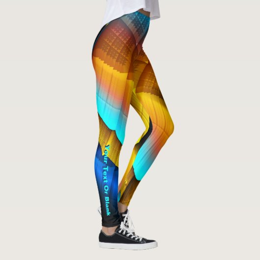 Blue-Gold Metallic Pattern 33 Leggings (Rechts)