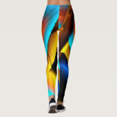 Blue-Gold Metallic Pattern 33 Leggings (Achterkant)