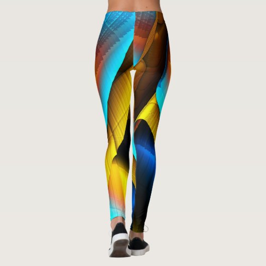Blue-Gold Metallic Pattern 33 Leggings (Achterkant)