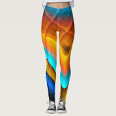 Blue-Gold Metallic Pattern 33 Leggings (Voorkant)