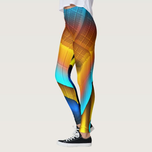 Blue-Gold Metallic Pattern 33 Leggings (Links)