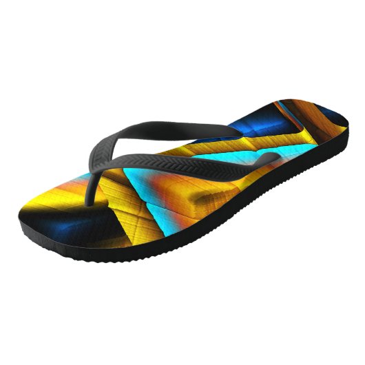 Blue-Gold Metallic Pattern 33 Teenslippers (Schuin)