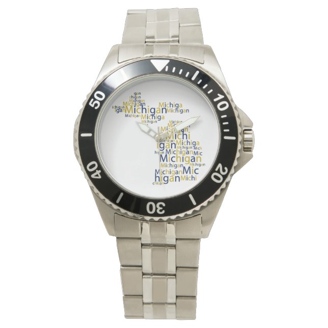 Blue & Gold Michigan Horloge (Voorkant)