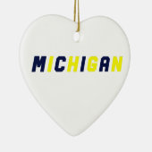 Blue & Gold Michigan Keramisch Ornament (Rechts)